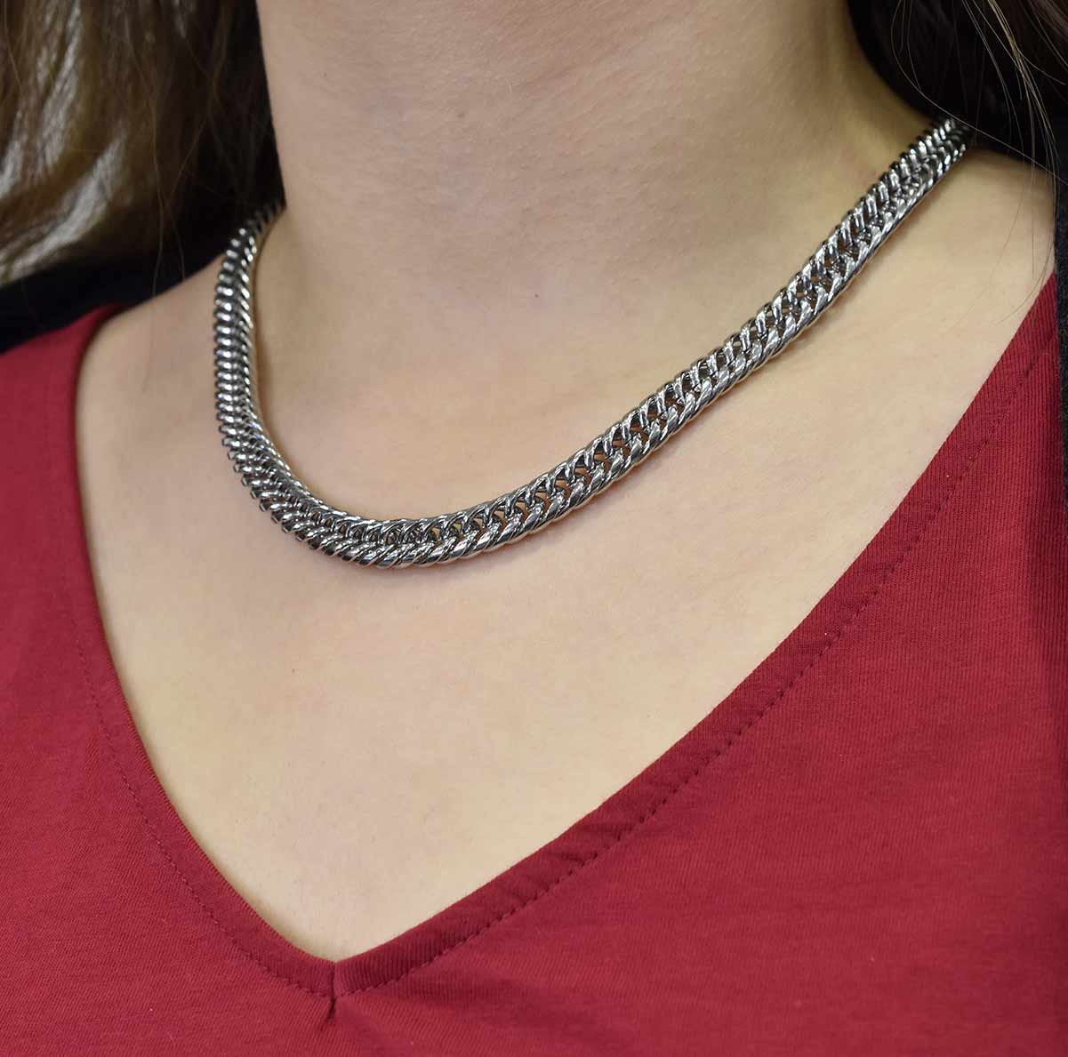 Cubano Chain Silver 9MM Αλυσίδα λαιμού από ανοξείδωτο ατσάλι 316L